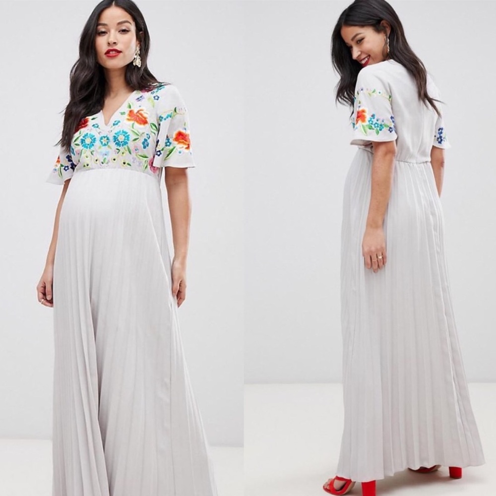 NWT ASOS Maternity Embroidered Dress Size 10